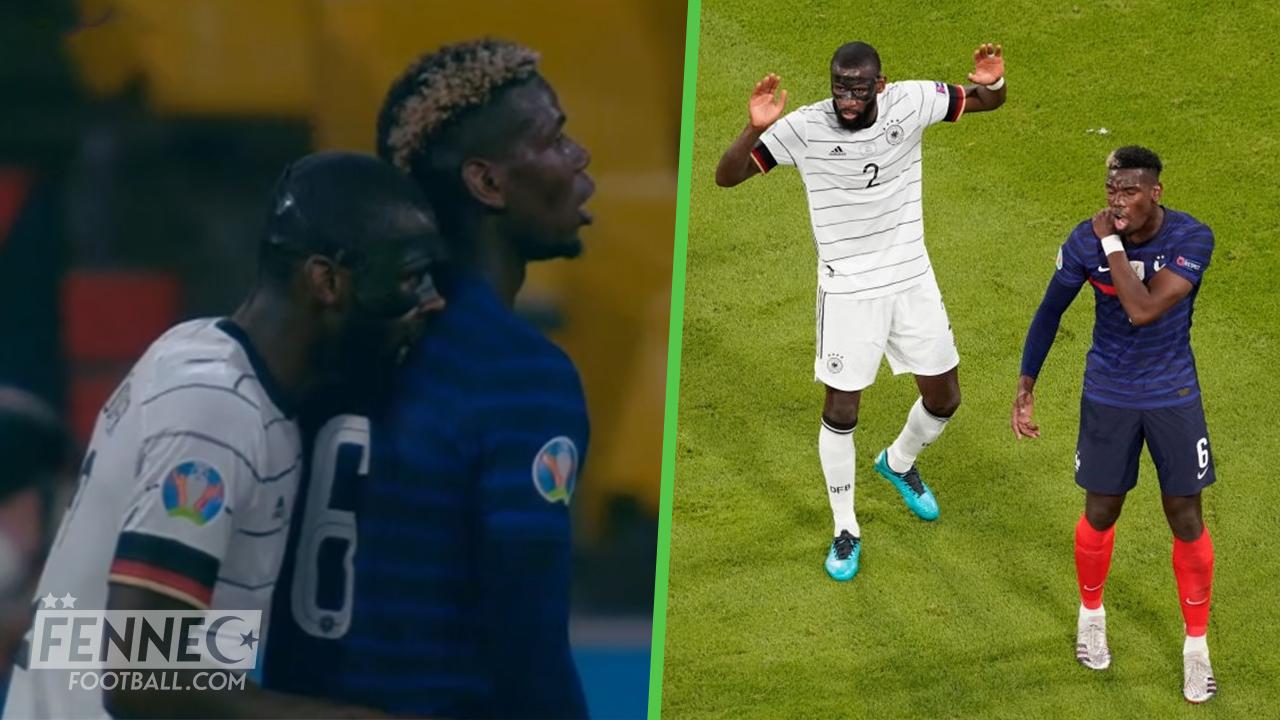 France Allemagne: Rudiger mord Pogba en plein match ! (Vidéo)