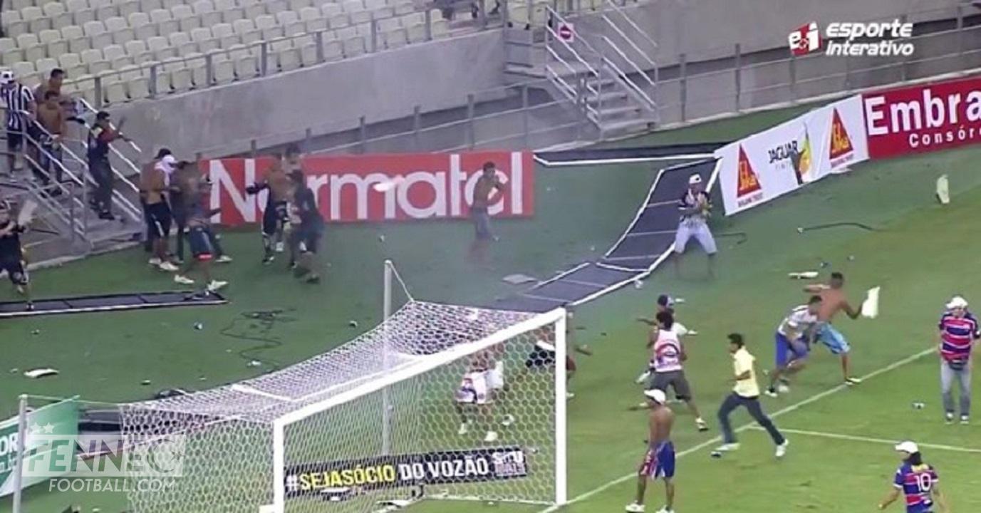 Portugal : Bagarre générale à la fin d'un match, la police forcée de tirer des coups de feu ! (vidéo)