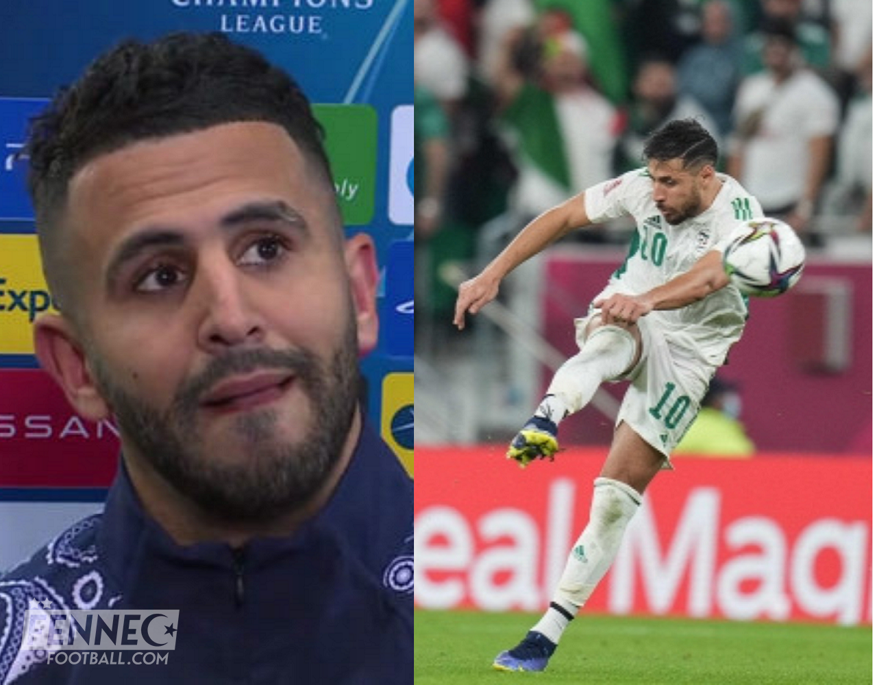 Très belle réaction de Riyad Mahrez après l'incroyable but de Youcef Belaili face au Maroc ! (Vidéo)