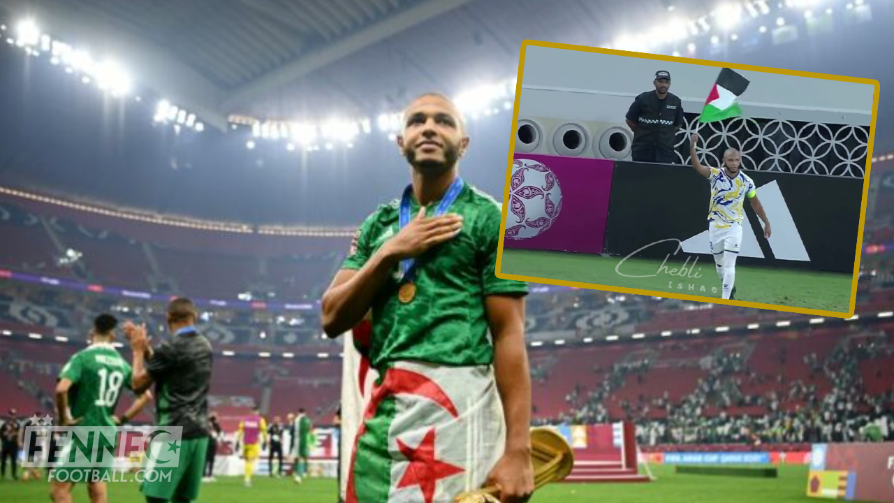 Auteur d’un doublé, Yacine Brahimi célèbre avec un drapeau palestinien ! (Vidéo)
