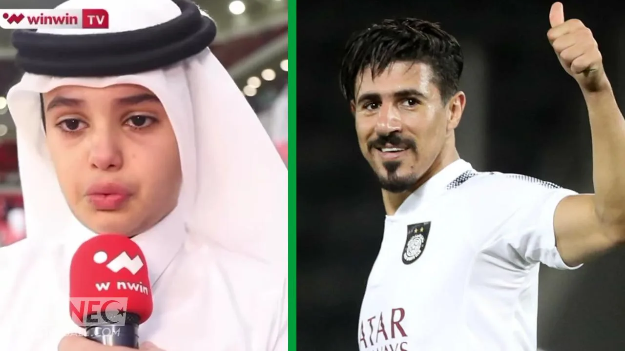 Baghdad Bounedjah apaise les larmes du jeune supporter d'Al Sadd (Vidéo)